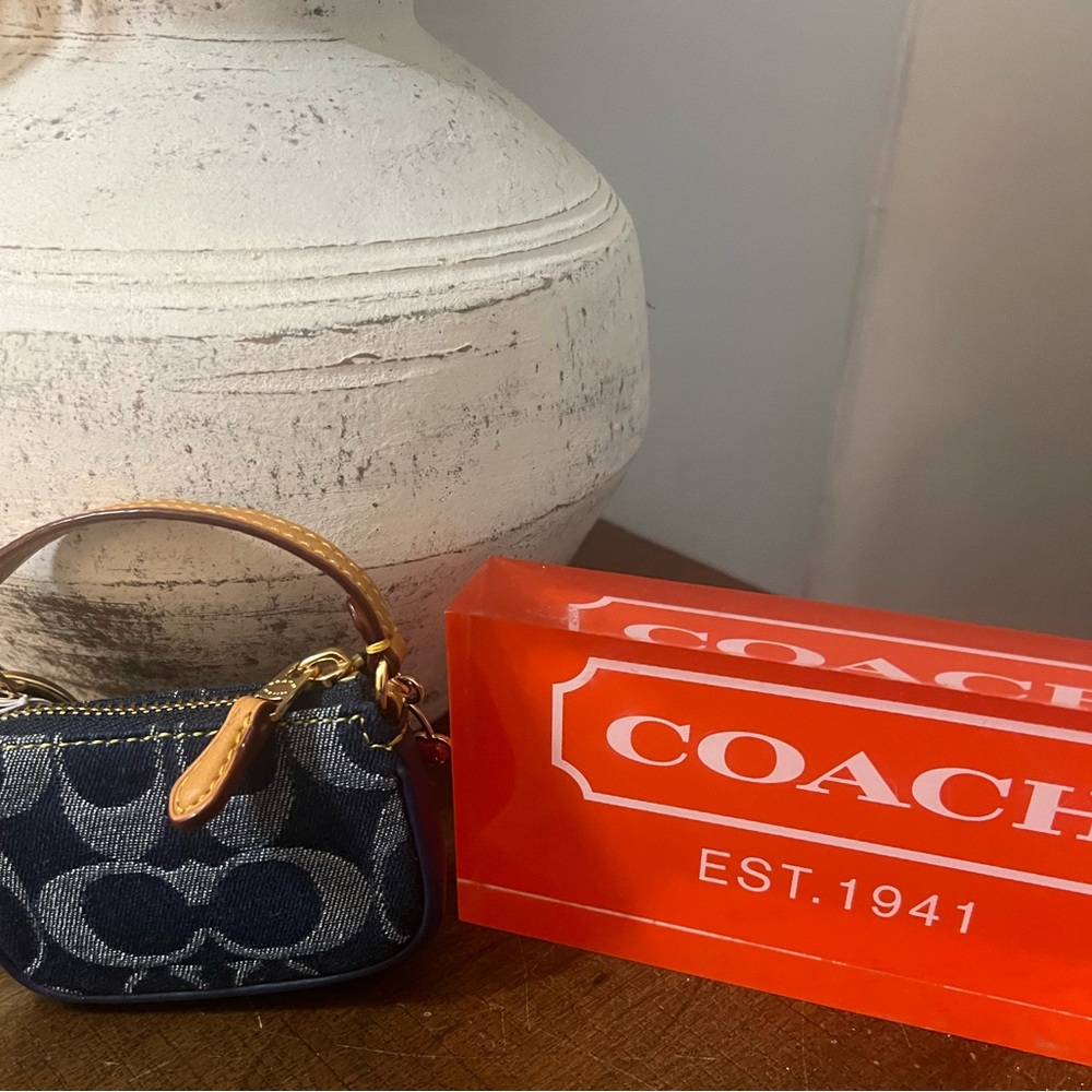 Coach Mini Nolita Denim Bag Charm (NWOT) - Picture 2 of 8